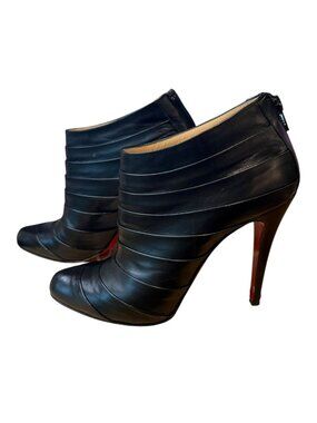 Christian Louboutin Orniron 100 Leather Ankle Bootie Heels Size 38